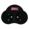 2-socket splitter with grounding and switch DPM black