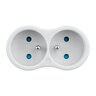 2-socket power strip with grounding DPM white