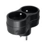 2-socket power splitter with grounding DPM black