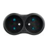 2-socket power splitter with grounding DPM black
