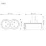 2-socket power splitter with grounding DPM black