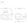 3-socket power strip with grounding DPM white